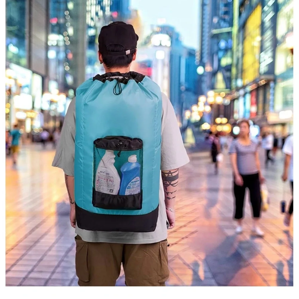 Kalidi Blue and Black Backpack for Laundry